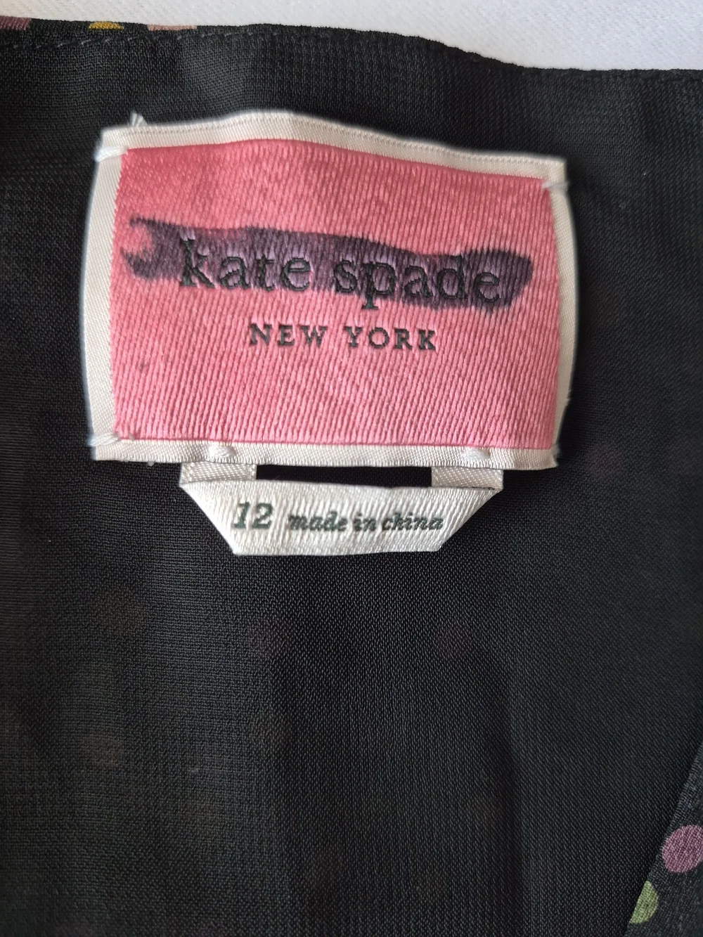 kate spade Black Pink Gold Polka Dot V-Neck Jumpsuit Size 2